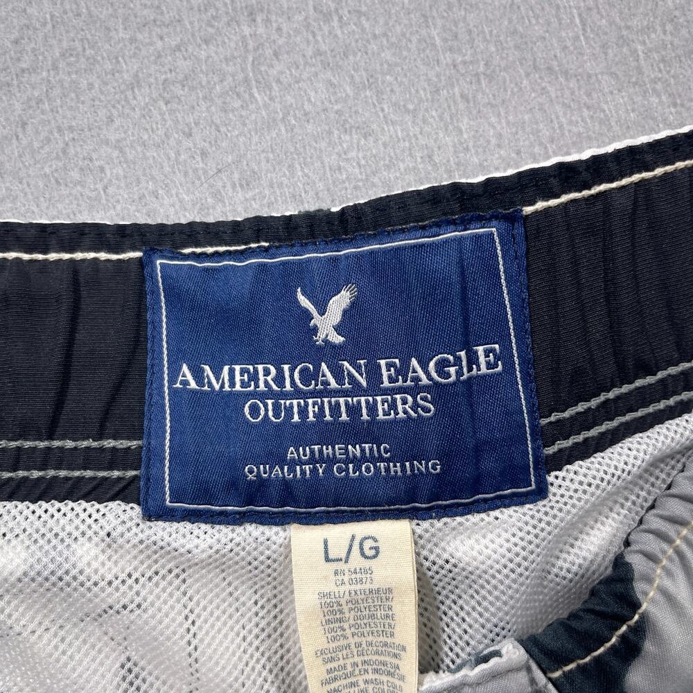 American Eagle Outfitters Floral Swim Trunks Mens Large White Gray Cargo - Picture 7 of 12